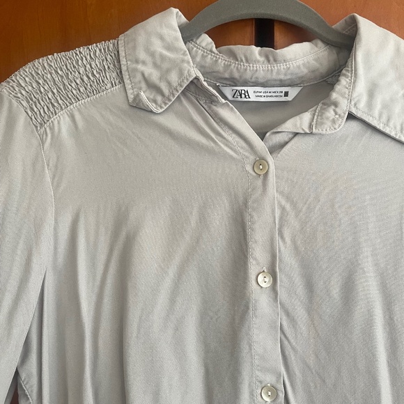 Zara long sleeve button down tiered dress - Picture 3 of 5